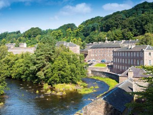 New Lanark, a UNESCO World Heritage Site on the banks of Lanarkshire’s River Clyde