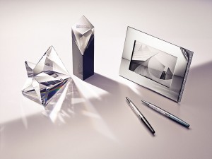 Swarovski products. The brand produces a wide range of corporate gifts, such as stationary and leather goods